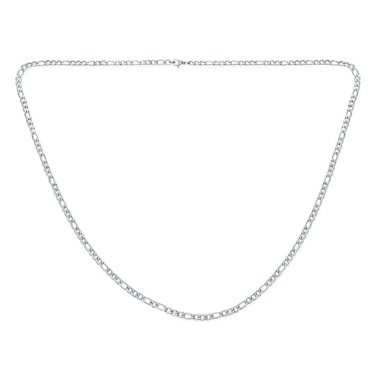 Mens Men'S Silver & Gold Tone Stainless Steel Figaro Chain Necklace 18-30 Inch