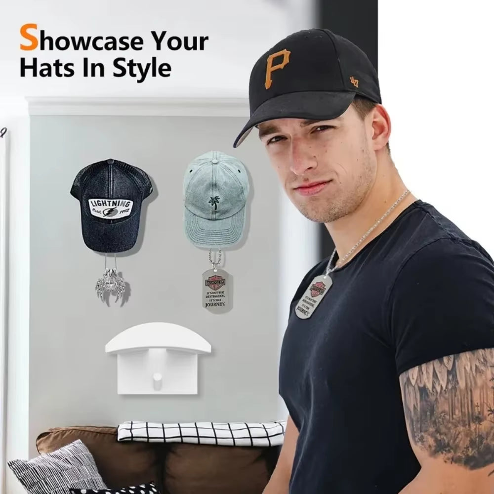 2/4/8/10 Bathroom Accessories Pieces Shelf Baseball Organizer Casual Kitchen Hat Organizers Storage Box without Drilling Cap