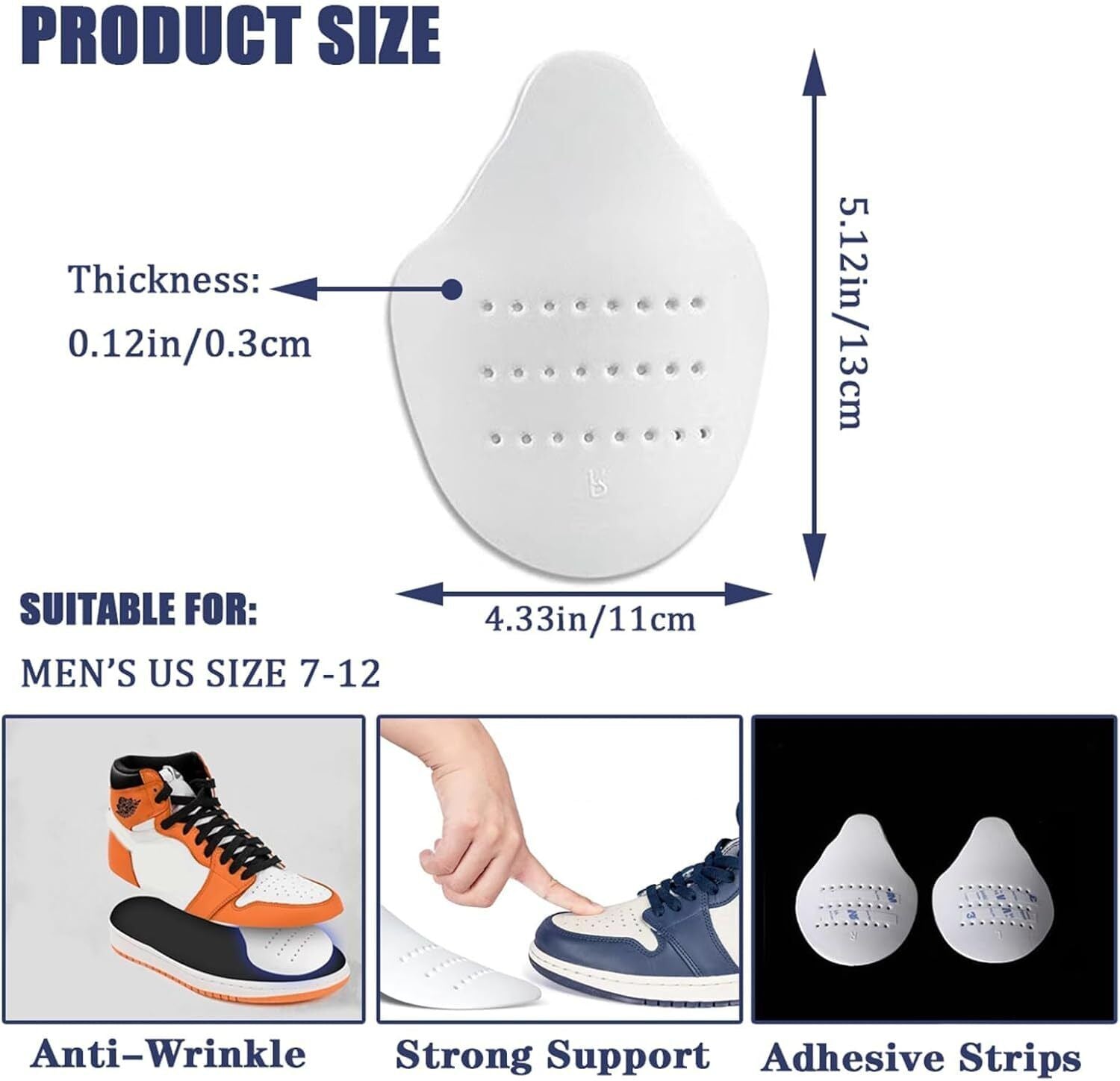 4 Pairs Shoe Crease Protector, Shoe Toe Protectors, Crease Protectors For