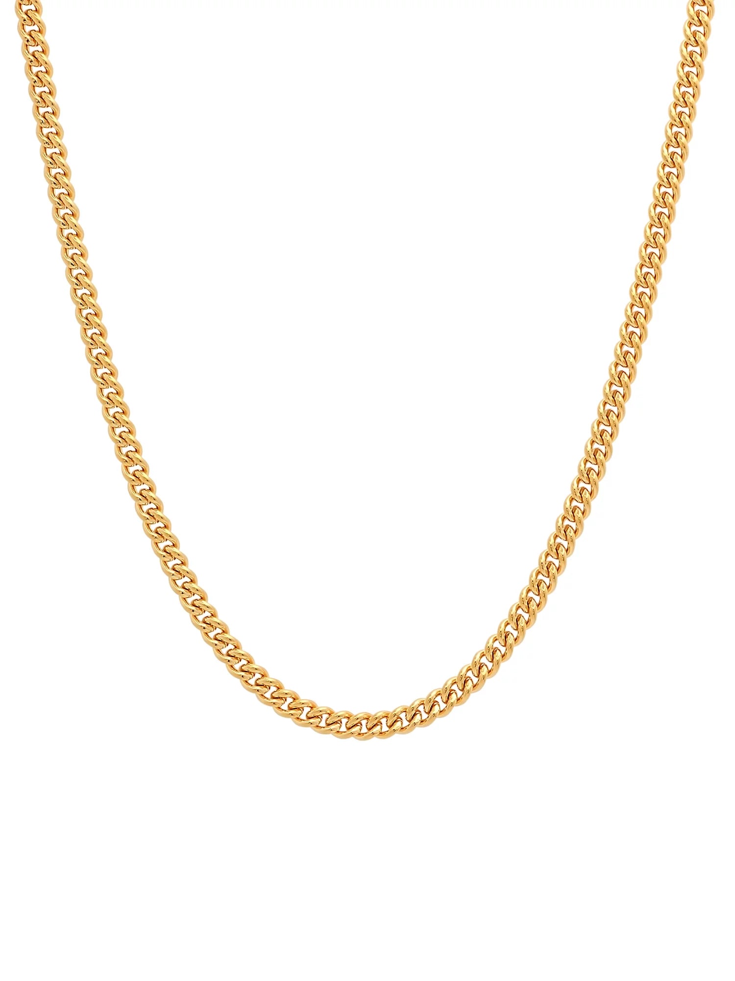 Men'S Stainless Steel Gold-Tone 24" Flat Curb Chain Necklace - Mens Necklace