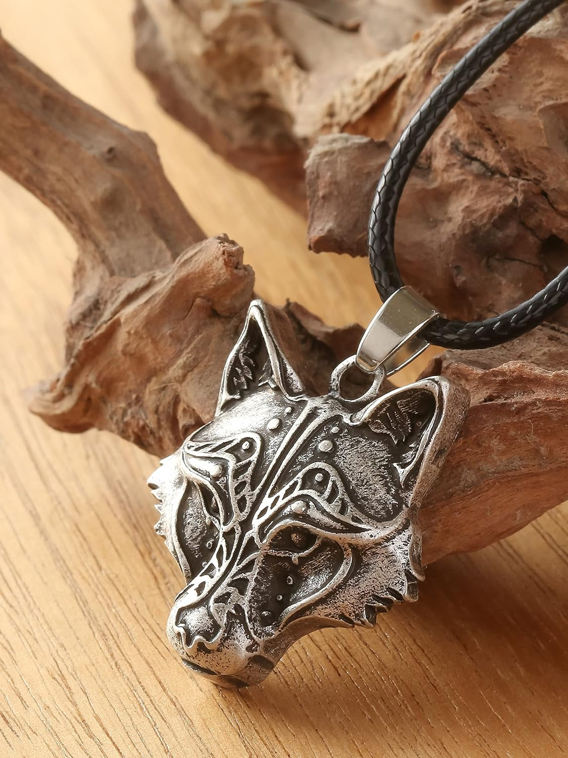 Wolf Necklace, Viking Wolf Head Pendant, Wolf Necklace Collection, Wolf Jewelry Gift for Men and Women